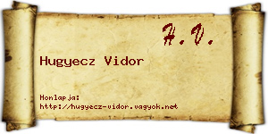 Hugyecz Vidor névjegykártya
